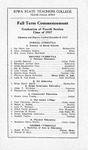 Fall Term Commencement [Program], December 4, 1917 by Iowa State Teachers College