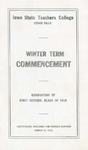 Winter Term Commencement [Program], March 14, 1916 by Iowa State Teachers College