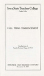 Fall Term Commencement [Program], November 24, 1914