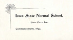 Commencement [Schedule], 1893 by Iowa State Normal School