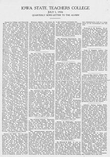 Quarterly News Letter to the Alumni, July 1, 1916