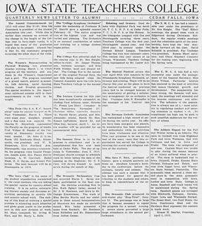 Quarterly News Letter to Alumni, April 1, 1915