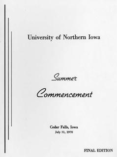 Summer Commencement [Program], July 31, 1970