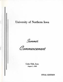 Summer Commencement [Program], August 1, 1969