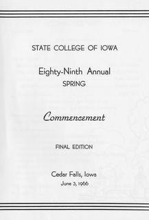 Spring Commencement [Program], June 3, 1966