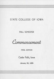 Fall Commencement [Program], January 26, 1966