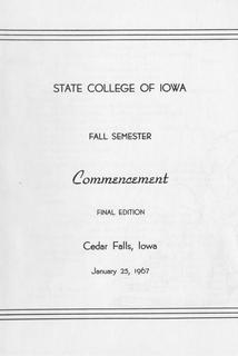 Fall Commencement [Program], January 25, 1967