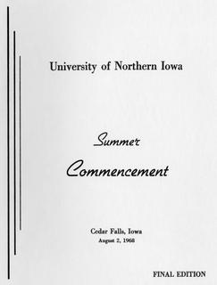 Summer Commencement [Program], August 2, 1968