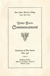 Winter Term Commencement [Program], March 12, 1928