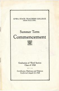 Summer Term Commencement [Program], August 23, 1928
