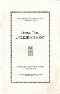 Spring Term Commencement [Program], June 3, 1929