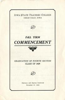 Fall Term Commencement [Program], November 27, 1929