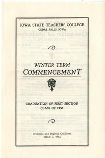 Winter Term Commencement [Program], March 7, 1930