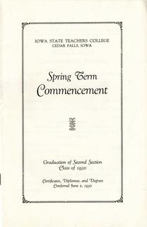 Spring Term Commencement [Program], June 2, 1930