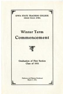 Winter Term Commencement [Program], March 5, 1931