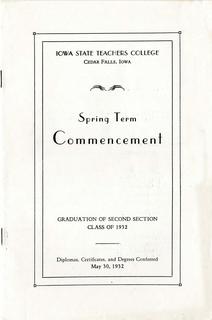 Spring Term Commencement [Program], May 30, 1932