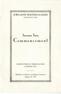 Summer Term Commencement [Program], August 18, 1932