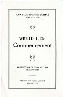 Winter Term Commencement [Program], March 8, 1934