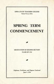 Spring Term Commencement [Program], June 4, 1934