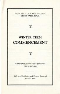 Winter Term Commencement [Program], March 7, 1935