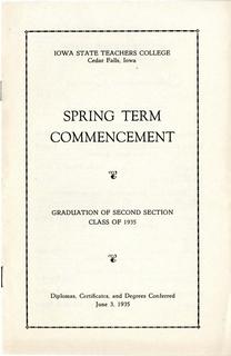 Spring Term Commencement [Program], June 3, 1935
