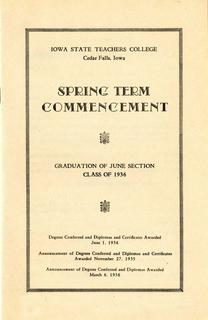 Spring Term Commencement [Program], June 1, 1936