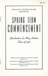 Spring Term Commencement [Program], May 31, 1937