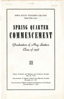 Spring Quarter Commencement [Program], May 30, 1938