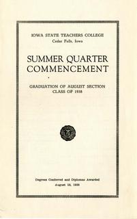 Summer Quarter Commencement [Program], August 18, 1938