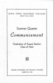 Summer Quarter Commencement [Program], August 22, 1940