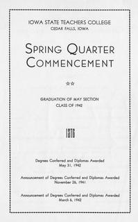 Spring Quarter Commencement [Program], May 31, 1942