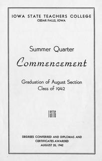 Summer Quarter Commencement [Program], August 20, 1942