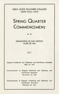 Spring Quarter Commencement [Program], May 23, 1943