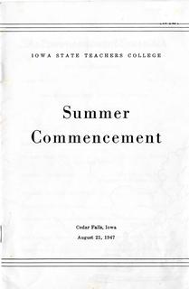 Summer Commencement [Program], August 21, 1947