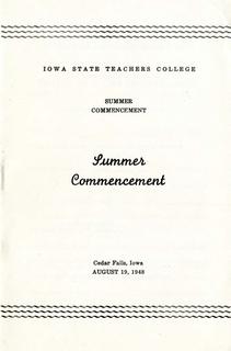 Summer Commencement [Program], August 19, 1948