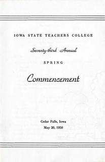 Spring Commencement [Program], May 20, 1950