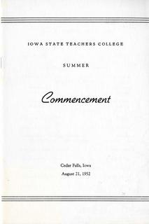 Summer Commencement [Program], August 21, 1952