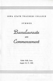 Summer Baccalaureate and Commencement [Program], August 16 & 17, 1953