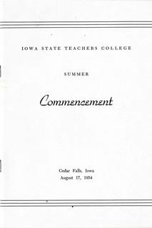 Summer Commencement [Program], August 17, 1954