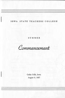 Summer Commencement [Program], August 8, 1957