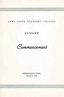 Summer Commencement [Program], August 7, 1958