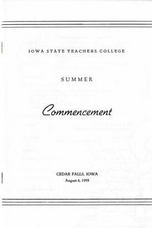Summer Commencement [Program], August 6, 1959