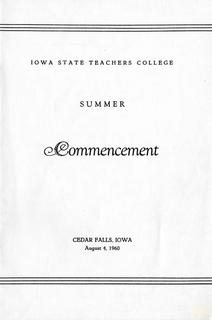 Summer Commencement [Program], August 4, 1960