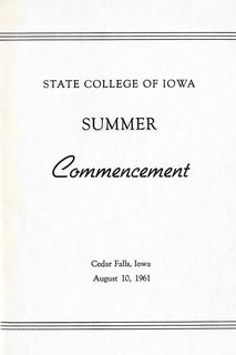 Summer Commencement [Program], August 10, 1961