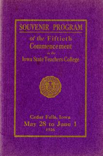Souvenir Program of the Fiftieth Commencement of the Iowa State Teachers College, May 28 - June 1, 1926