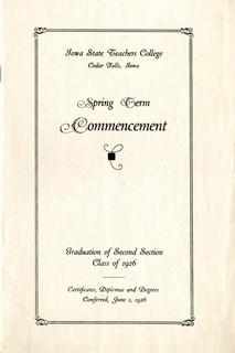 Spring Term Commencement [Program], June 1, 1926