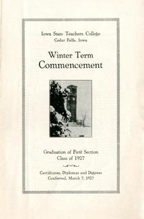 Winter Term Commencement [Program], March 7, 1927