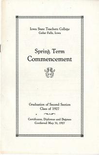Spring Term Commencement [Program], May 31, 1927