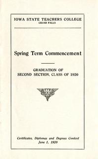 Spring Term Commencement [Program], June 1, 1920