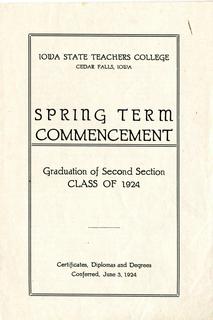 Spring Term Commencement [Program], June 3, 1924